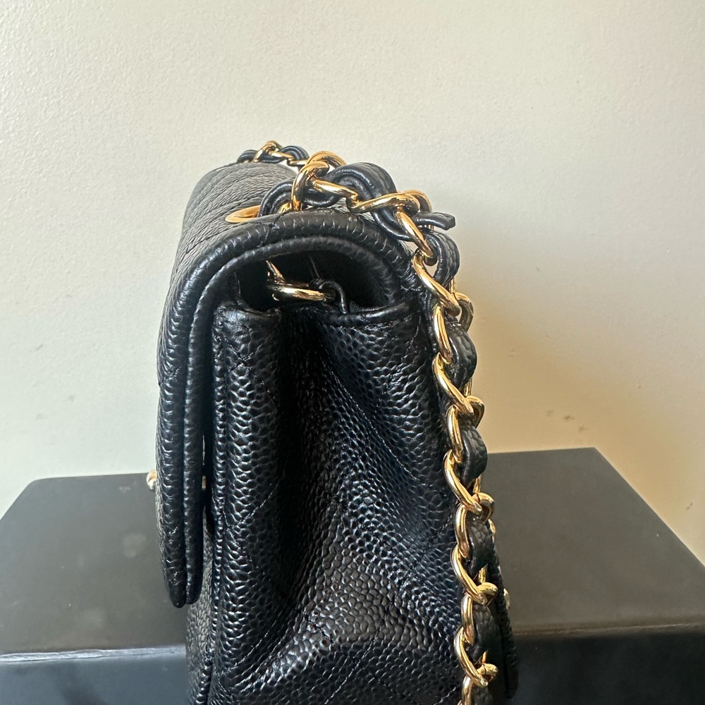 CHANEL Black Quilted Caviar Leather Mini Flap with Gold Hardware - Picture 7 of 12